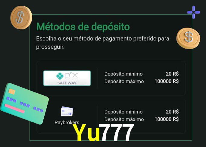 O cassino Yu777 oferece uma grande variedade de métodos de pagamento